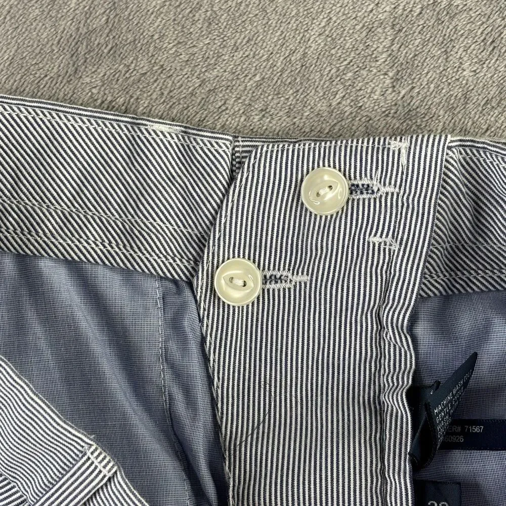 Polo Ralph Lauren Shorts Mens 33 Blue‎ White Seersucker Stripe Cotton Chino Golf
